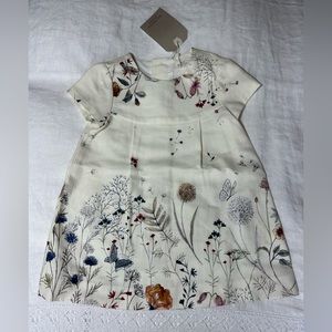 Zara Baby Girl Butterfly Floral Button Back Dress